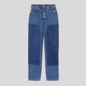 Everlane High Rise Two-Tone Painter Jeans